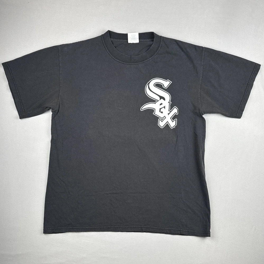 Vintage Chicago White Sox John Garland 20 Shirt MLB Majestic Black Tee Large
